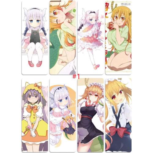 8pcs/set Anime Miss Kobayashis Dragon Maid PVC Bookmarks Cards Digital Printing