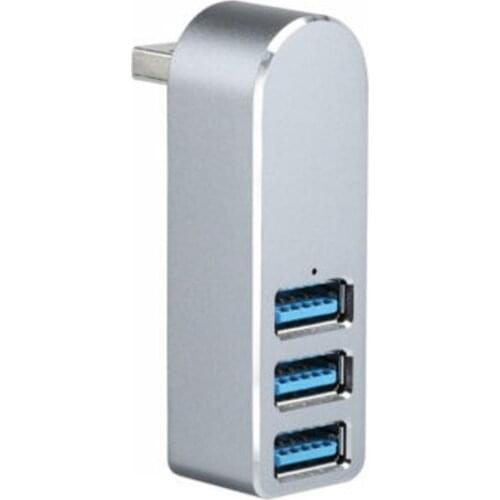 Aluminum Alloy Mini 3 Port USB 3.0 Hub High Speed Rotary USB Splitter Adapter for Laptop Notebook PC Computer