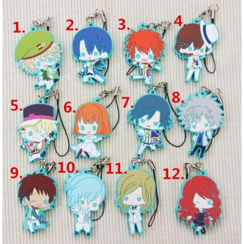 Anime Keychain Uta no Prince-sama Ichinose Tokiya Kurusu Syo Jinguji Ittoki Otoya Rubber kulcstarto Keyrings Pendant Keychain