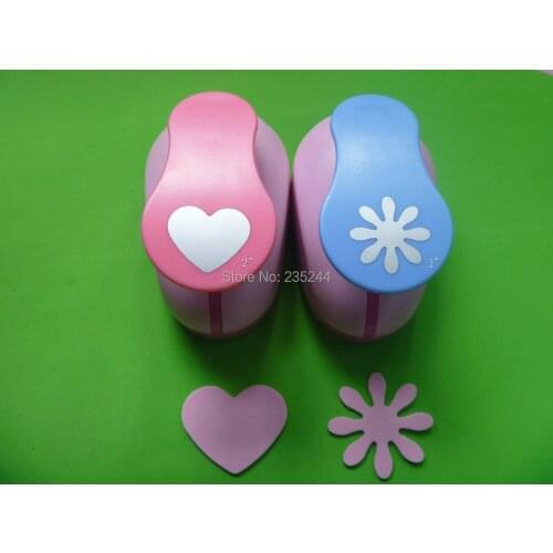 Free shipping 2"(5.0cm)2pcs/lot (1pc heart and 1pc daisy) Scrapbook Handmade Cut Card Craft punch DIY Paper Punch