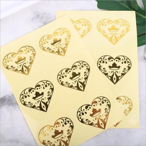 Free shipping 600pcs/lot Hot stamping Heart wisps Diary album Decoration Stickers paper stickers packaging box stickers