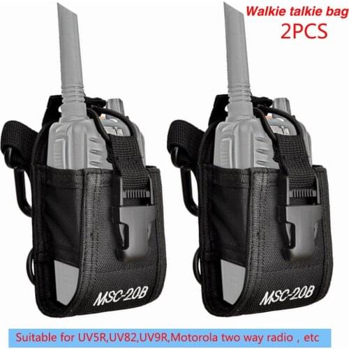 2PCS MSC-20B Nylon Pouch Bag Walkie Talkie Carry Case for Baofeng UV5R UV82 bf888S UV-9R Plus TYT Mototrola Ham Two Way Radio