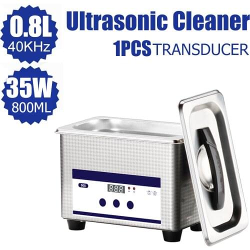 Digital 800ml Ultrasonic Cleaner Heater Manicure Tools Metal Parts Stainless Steel Basket 110V 220V Ultrasound Jewelry Cleaner
