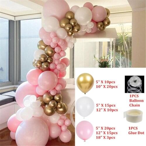 CYUAN 1set Balloons Arch Kit Pink Color Latex Garland Balloons Baby Shower Backdrop Wedding Party Decoration Supplies