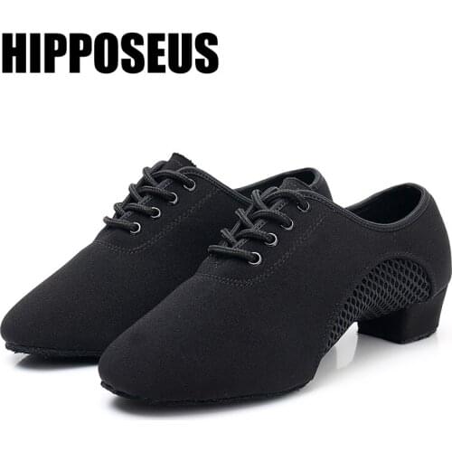 Hipposeus Unisex Dance Shoes for Men Women Girls Ballroom Dancing Modern Tango Jazz Performance Practise Salsa shoes 3.5CM Heels