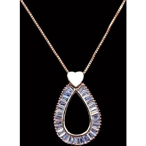 Exquisite Rose Gold Color Choker Pendant Necklaces For Women Sparkling AAA Zircon Paved Fashion Jewellery Collares Mujer LN2304