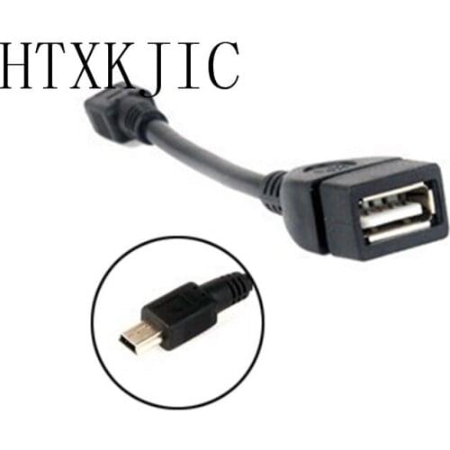 5pin Mini USB Male to USB 2.0 Type A Female OTG Host Adapter Cable 10cm Black OTG Cable For Cellphone Tablet MP3 MP4 Camera 1PC