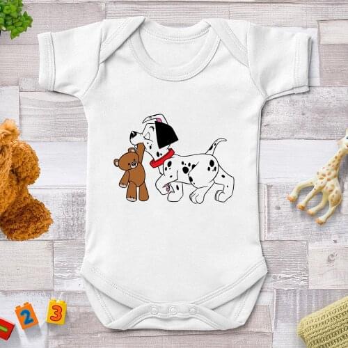 Newborn Baby Rompers 101Dalmatians Baby Jumpsuits Harajuku Cute Dog Printed Baby Girl Bodysuits Streetwear Baby Bodysuits 0-24M