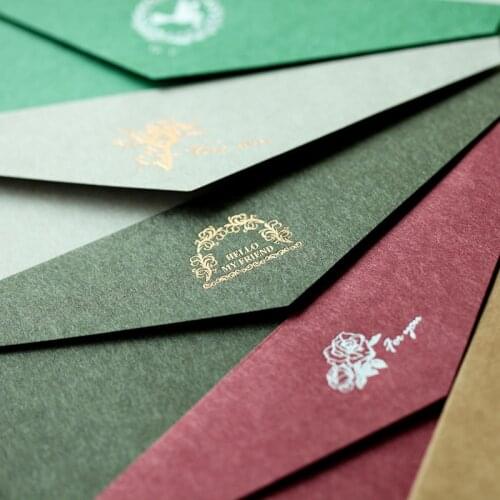 12pcs/lot B2 retro color gold foil Western style paper envelope business invitation letter on the 5th DL envelope