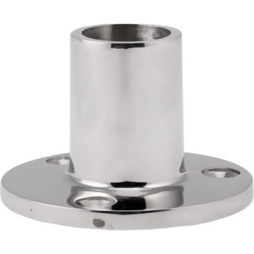 Boat Hand Rail Fitting Stanchion Round Base for 7/8'' 22mm Tube 90 Degree 316 Stainless Steel