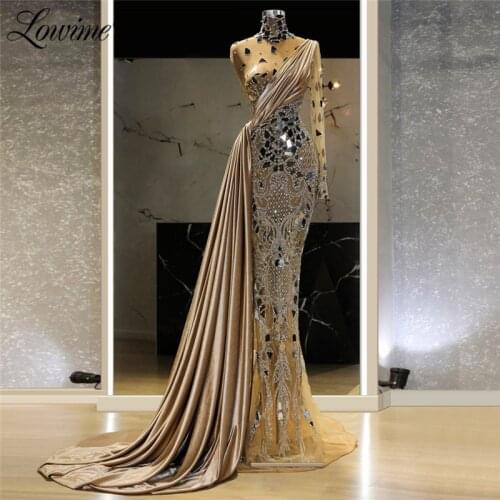 Lowime Luxury Crystals Dubai Evening Dresses Middle East Women Party Gown 2021 Couture Plus Size Moroccana Kaftan Robe De Soiree