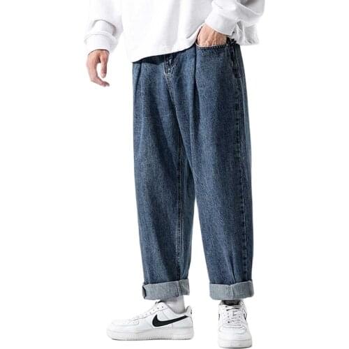 Men Fashion Straight Loose Baggy Jeans Wide Leg Hiphop Harem Denim Pants Streetwear Trousers Plus Size 5xL Men Clothing