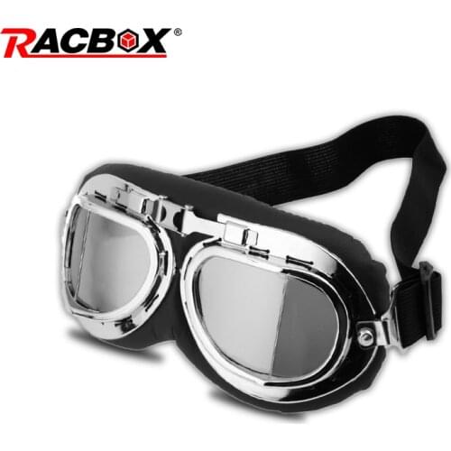 Motorcycle Goggle WWII Vintage Retro Goggles universal Silver edge Pilot Biker Cycling Sunglasses ATV UTV Racer Pit Bike Eyewear