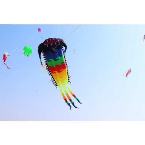Octopus fun soft flying toys beach trilobites software pendant kite decoration trainer colorful promotion kite with led power