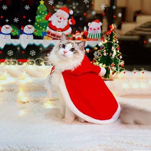 Cat Cloak Clothes New Winter Fashion Christmas Halloween Transformation Funny Cute Pets Two-foot Hooded Clothes