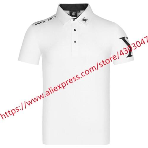 New Mens ANEW Golf T-shirt Summer Fashion Sports Short Sleeve Top Breathable Golf Clothing