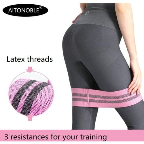 Aitonoble New Band Hip Circle Loop Resistance Band SET Workout Exercise for Legs Thigh Glute Butt Squat Bands Non-slip Design
