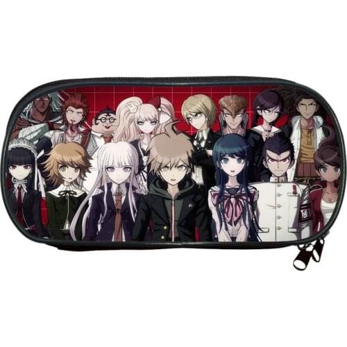 Anime Danganronpa Pencil Bag Pencil Case Kawaii Large Stationery Storage Bags Cute Makeup Bag School Supplies Pen Box