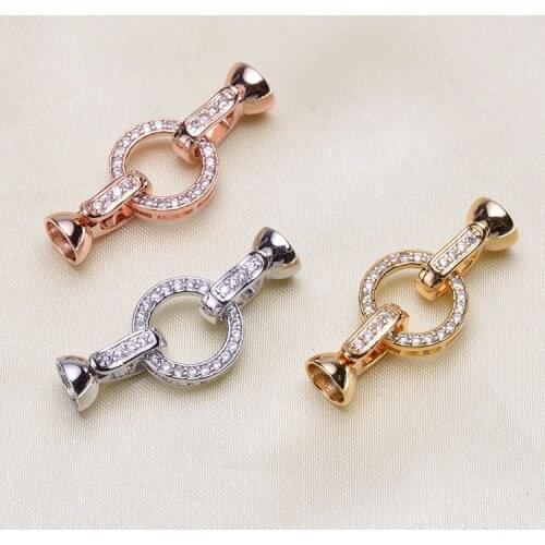 Jewelry Making Supplies High Quality Copper Zirconia Rhinestone Findings DIY Long Pearls Necklace Pendant Accessories Spacers