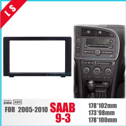 LONGSHI Fabulous Double Din Car Radio Fascia Frame for 2010 SAAB 93 9-3 DVD Panel Stereo Player Outter Frame Trim Bezel 2din