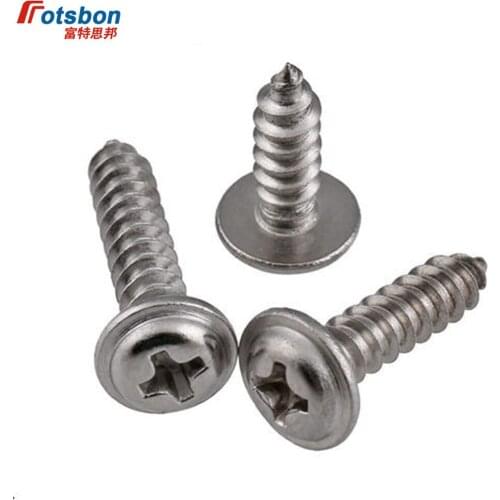 M3.5/M4 Viti Autofilettanti Cross Recessed Round Head Self-Tapping Screw Collar Pan Flange Parafuso Screws Vis Tornillos DIN968