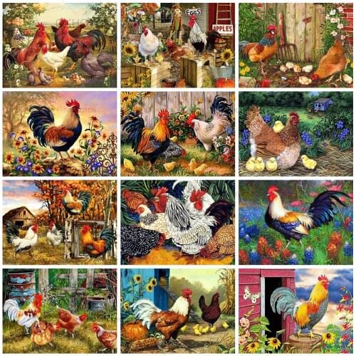 Diy Diamond Painting Chicken Animals Diamond Art Home Decor Embroidery Cross Stitch Kit Mosaic Rhinestone Art Gift Modern Mural