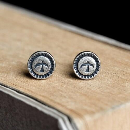 925 Sterling Silver Round Stud Earrings Women Earring Trendy Party Wedding Jewelry for Girls Women Jewelry Fashion Earrings