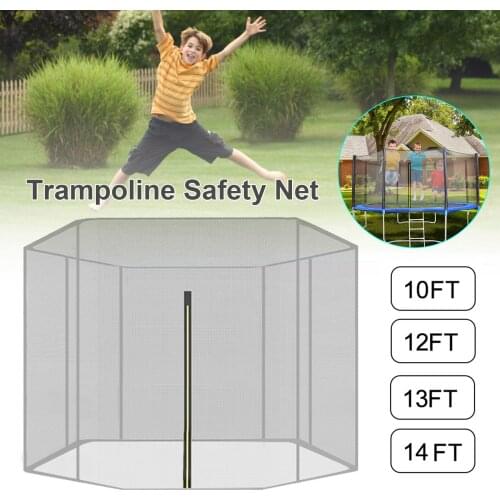 Outdoor Round Trampoline Safety Protection Net Replacement Net 6-12Poles Elastic Bounce Mat Fence For Children Injury Prevention