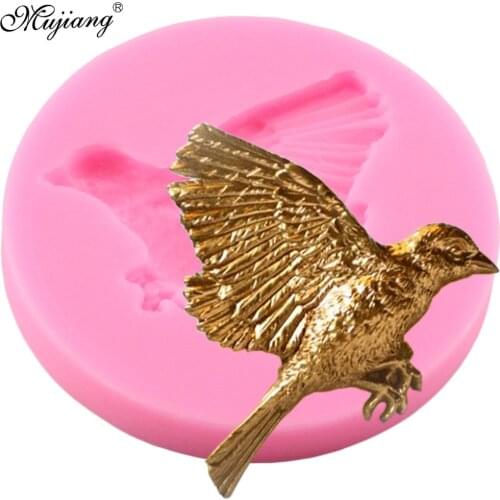 Mujiang 3D Birds Silicone Mold Cupcake Baking Fondant Molds DIY Cake Decorating Tools Candy Resin Clay Chocolate Gumpaste Moulds