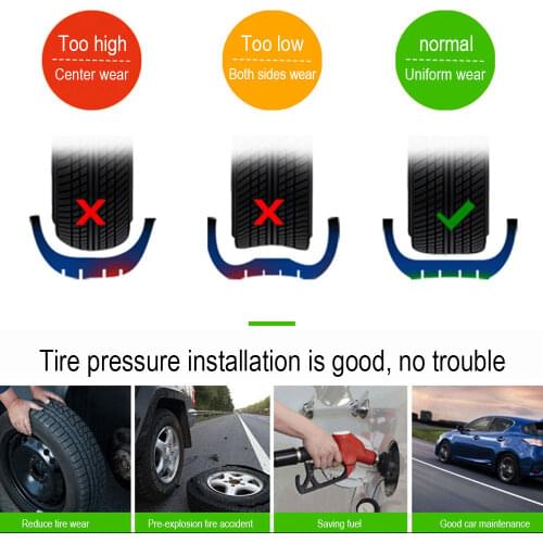 Vehemo Low Energy Tire Pressure Monitor System Tyre Detector Gauge Digital for Tmps TPMS Gurabl Car for High Temperature Alarm