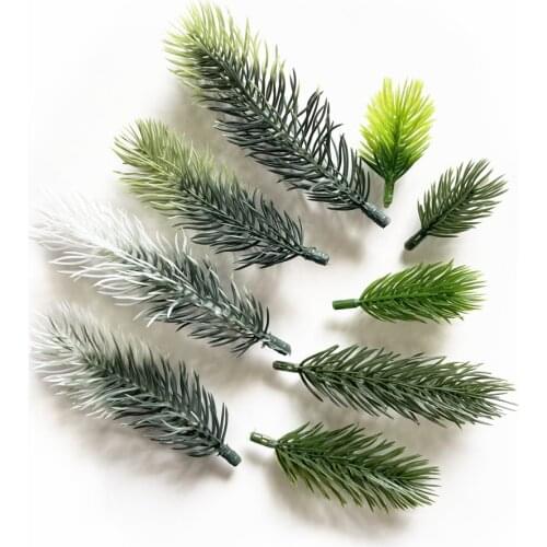 10pcs Pine Branches Artificial Plants Christmas Wedding Home Tree Decorations DIY Handcraft Bouquet Gift Box Fake Plants Needle