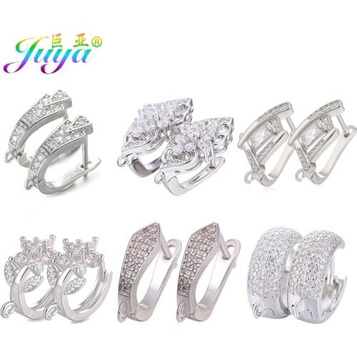 Juya DIY Womens Earrings Findings Handmade Gold/Silver Color Leverback Fastener Earring Hooks For Needlework Earrings Making
