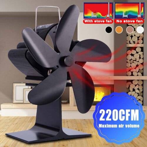 Winter 4/5 Blades Fireplace Fan Stove Fan Eco Friendly Heat Power Stove Fan Wood Log Quiet Fan Efficient Heat Distribution