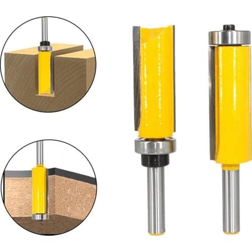 2Pcs/Set 8mm Cutting Pattern Router Bit Top and Bottom Bearing mm Wood Burr Bit Cutters