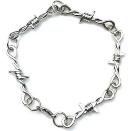 2021 Punk Wire Brambles Iron Unisex Choker Bracelet Women Men Hip-hop Gothic Barbed Wire Little Thorns Boy Bracelet Gifts