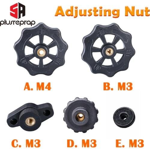 4PCS M3/M4 Screw Nut Heat Bed Adjustment HotBed Leveling for Reprap 3D Printer DIY Print Platform Calibration Accessories