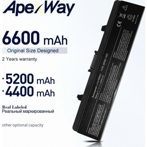 Apexway Laptop Battery GW240 297 M911G RN873 RU586 XR693 for Dell Inspiron 1525 1526 1545 1546 X284g for Dell Vostro 500