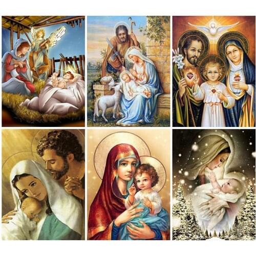 5D Diamond Painting Maria DIY Full Square/Round Diamond Embroidery Religion Rhinestone Cross Stitch Mosaic Kit Home Decor
