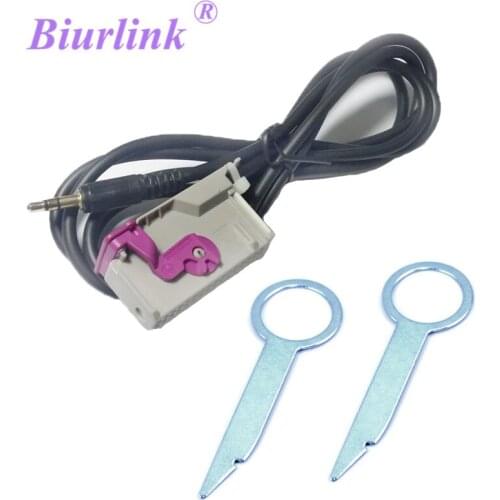 Biurlink RNS-E Navigation Plus 3.5MM Jack AUX-IN Audio Cable Adaptor for AUDI RNSE Stereo