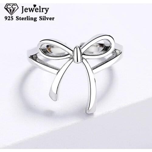 CC Adjustable Open Rings for Women Romantic Simple Bowknot Design Cute Accessories Ring Fashion Jewelry Drop Shipping CC3225