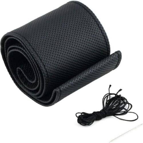 Car Styling DIY Texture Soft Auto Car Steering Wheel Cover with Needles and Thread Artificial Leather Covers Car Accessories