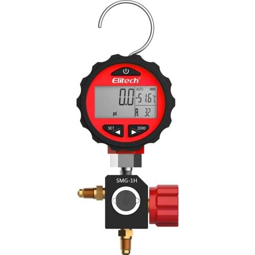 Elitech SMG-1H Refrigeration HVAC Digital Pressure Gauge for 87+ Refrigerants with Backlight -14.5-800 PSI