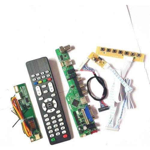 For HT14P11-100 HT14P12-100 VGA HDMI-Compatible AV USB Remote+Inverter+keyboard T.V56 controller board LCD 1CCFL 30Pin LVDS