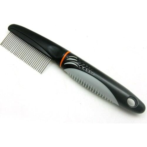 European Fund AVEVA Pets Tooth Comb In Short A Cat Dog Row Comb Stainless Steel Pets Comb