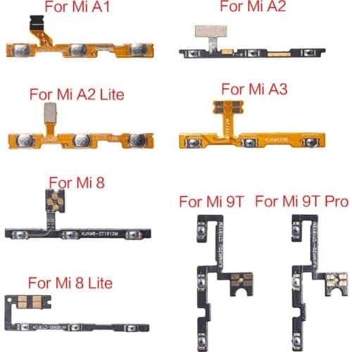 1pcs Power Volume Control Button Flex Cable For Xiaomi A1 A2 A3 Mi8 Lite 9T Pro Pocophone F1 Side Button Switch Key
