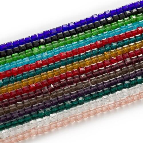 50 Piece Cut Faceted Crystal Glass Cube Beads Jewelry Making DIY Fit Necklace Bracelet Making For Women 4-8mm