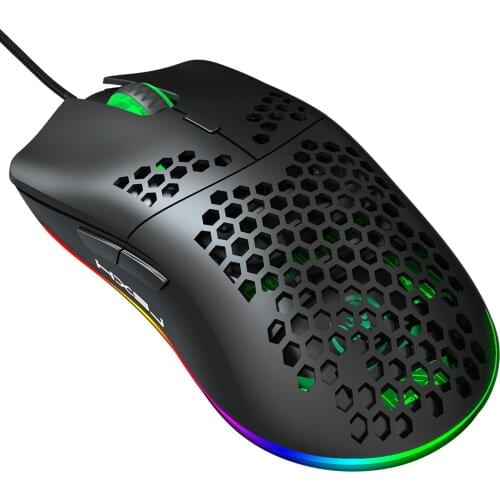 Hole mouse RGB luminous macro programming game mouse 6 key can turn off the light 6400dpi computer mouse