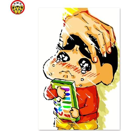 Painting by numbers art paint by number Popular, DIY home decor Painting, Anime, Comics, Crayon Shinchan, Happy, Cartoon, Cute