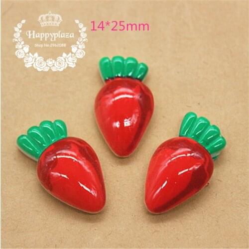 20pcs Kawaii Simulation Vegetable Carrot Resin Flatback Cabochon Food Art Supply Decoration Charm Craft DIY,14*25mm