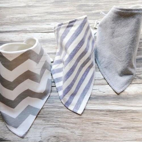 3Pcs Baby Boy Girls Saliva Towel Bandana Bibs Dribble Triangle Kids Head Scarf
